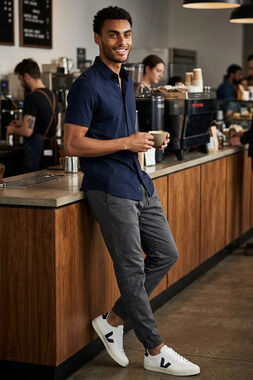 Projek Raw Navy Knit Short Sleeve Shirt/58310